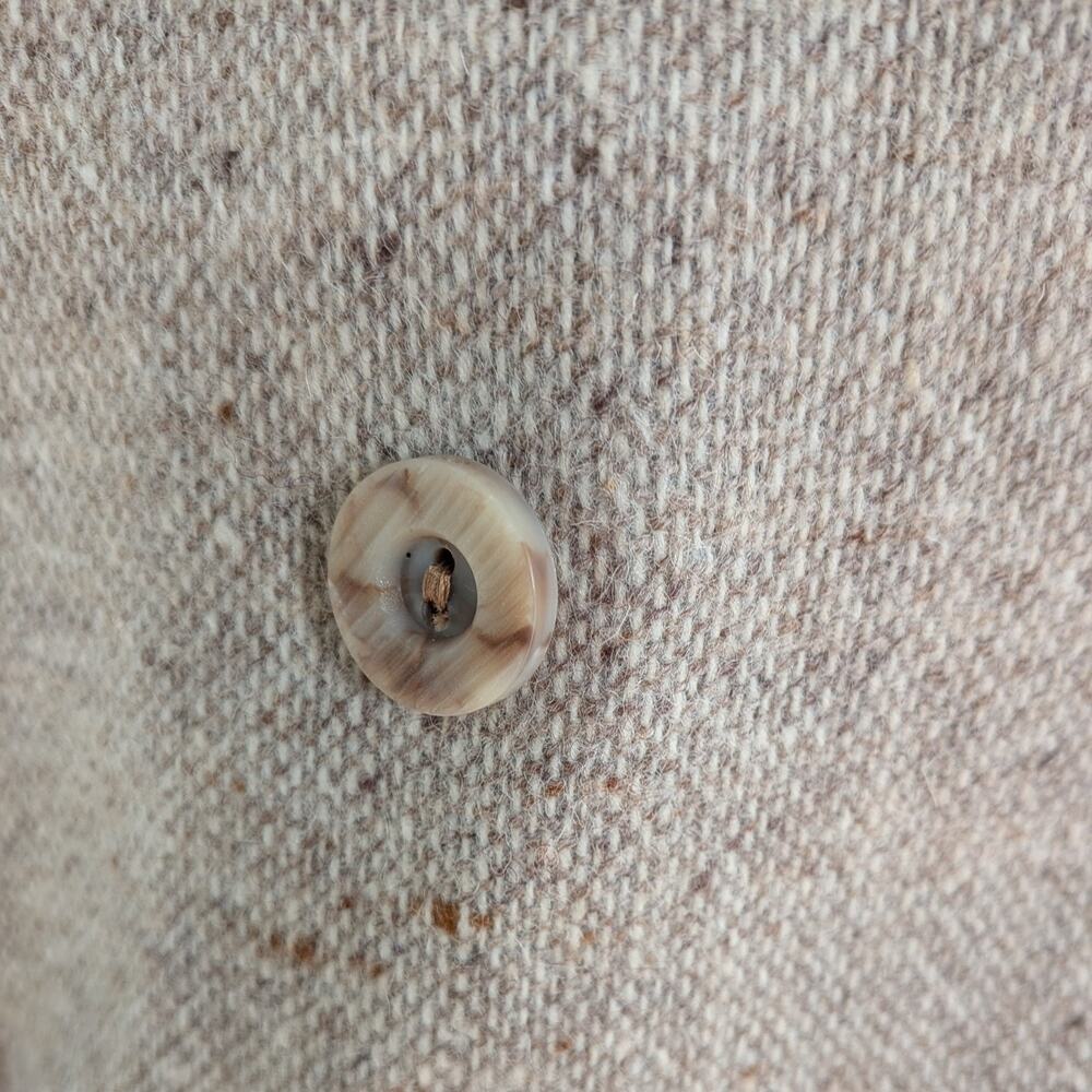 Vintage Wool Blazer Jacket 14 Tan Beige Tweed Double Breasted 80S Uk Cropped - Picture 8 of 15